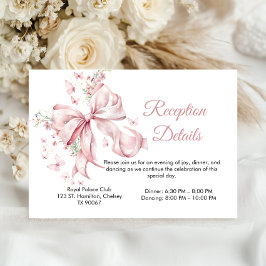 Elegante Bow Rosado Pearls Quinceañera Recepción