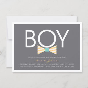Elegante Bow Tie Boy Baby Shower Invitaciones
