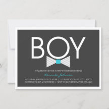 Elegante Bow Tie Boy Baby Shower Invitaciones