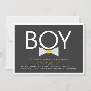 Elegante Bow Tie Boy Baby Shower Invitaciones
