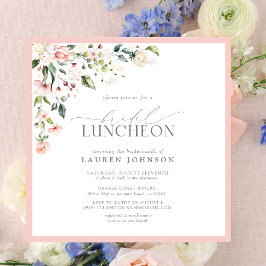 Elegante Bridal Luncheon Invitación rosa floral