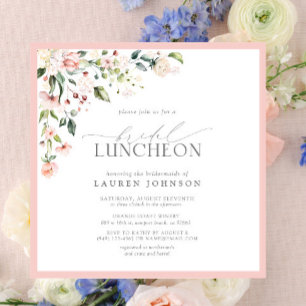 Elegante Bridal Luncheon Invitación rosa floral