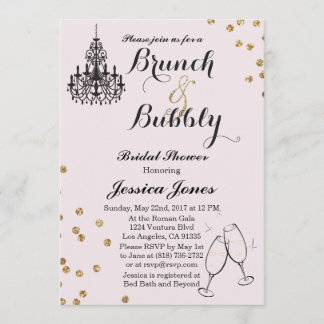 Elegante Brunch & Bubbly Bridal Shower Invitación