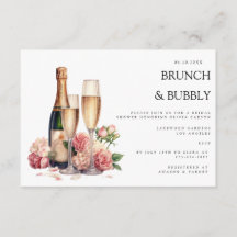 Elegante Brunch & Bubbly Bridal Shower Invitación