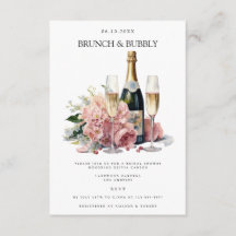 Elegante Brunch & Bubbly Bridal Shower Invitación