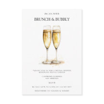 Elegante Brunch & Bubbly Bridal Shower Invitación