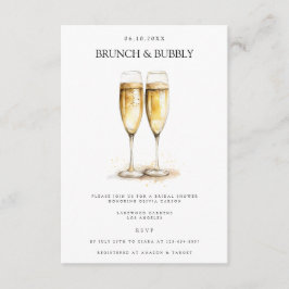 Elegante Brunch & Bubbly Bridal Shower Invitación