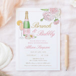 Elegante Brunch de novias florales e invitación a<br><div class="desc">・ Elegante Invitación para Brunch y Bubbly Bridal Shower Añadir texto personalizado a la parte posterior para proporcionar cualquier información adicional necesaria para sus invitados.</div>