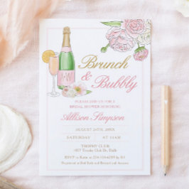 Elegante Brunch de novias florales e invitación a 
