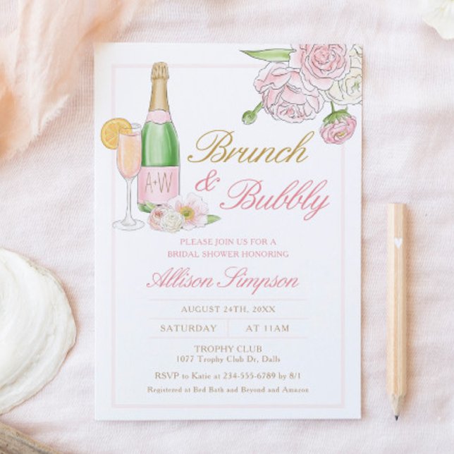 Elegante Brunch de novias florales e invitación a  (Subido por el creador)