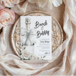 Elegante brunch floral blanco y burbujeante