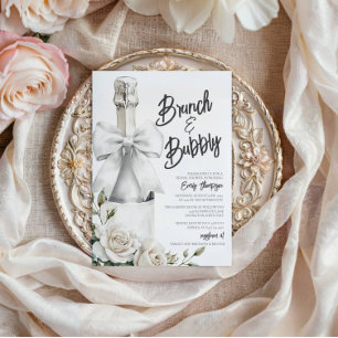 Elegante brunch floral blanco y burbujeante