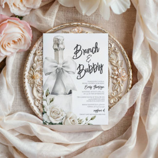Elegante brunch floral blanco y burbujeante