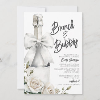 Elegante brunch floral blanco y burbujeante