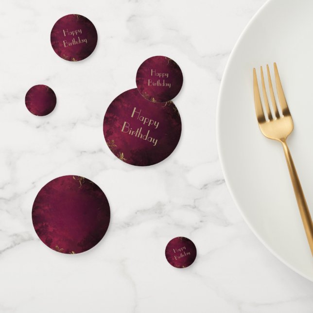 Elegante Burgundy & Faux Gold Confetti (Grupo)
