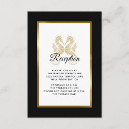 Elegante caballito de mar de oro recepción de boda