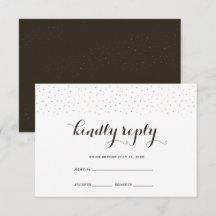 Elegante cacao y blanco con tarjeta RSVP de puntos