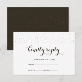 Elegante cacao y blanco con tarjeta RSVP de puntos