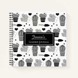 Elegante Cactus Pattern Diario Jardín Personalizad