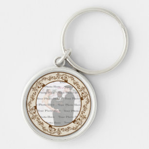 Elegante Cadena de llavero de plata redondeada de 