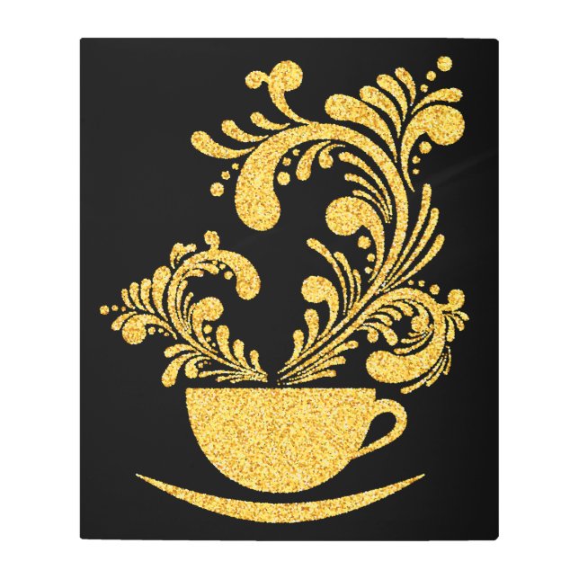 Elegante Café Oro o Té Metalizado Muro Arte (Anverso)