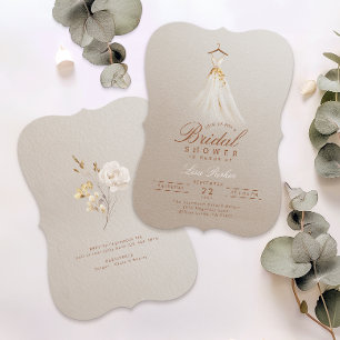 Elegante caída de ducha de novia Invitación de tra