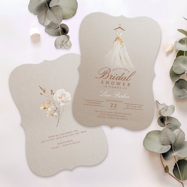 Elegante caída de ducha de novia Invitación de tra (Bridal Shower Invite)