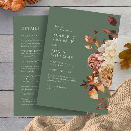 Elegante Caída En Una Invitación De Boda