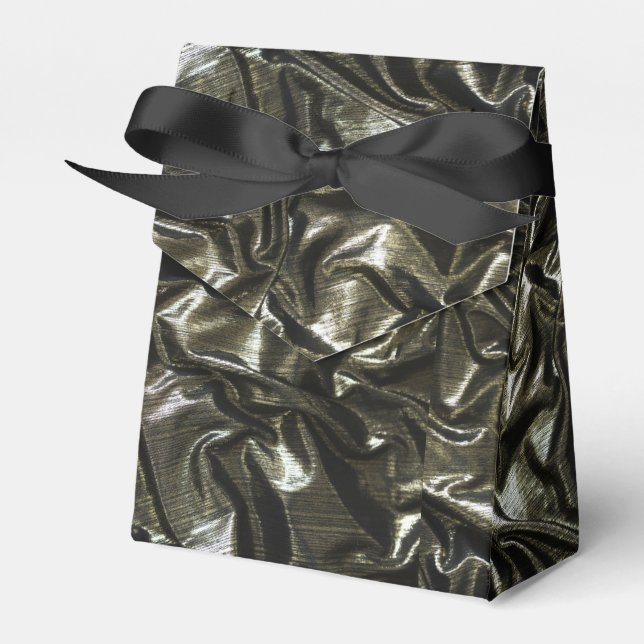 Elegante caja de bienvenida de satén negro (Front Side)