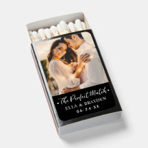 Elegante caja de cerillas negra y blanca Perfect M