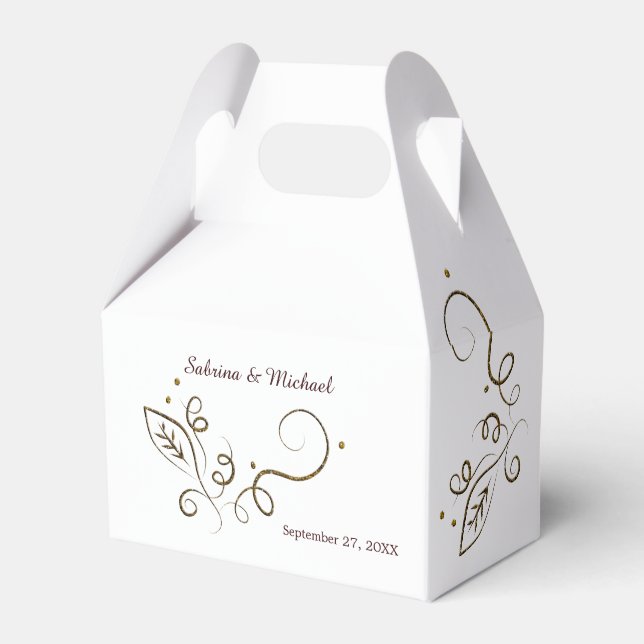 Elegante Caja de Favor de Boda con Pan (Front Side)