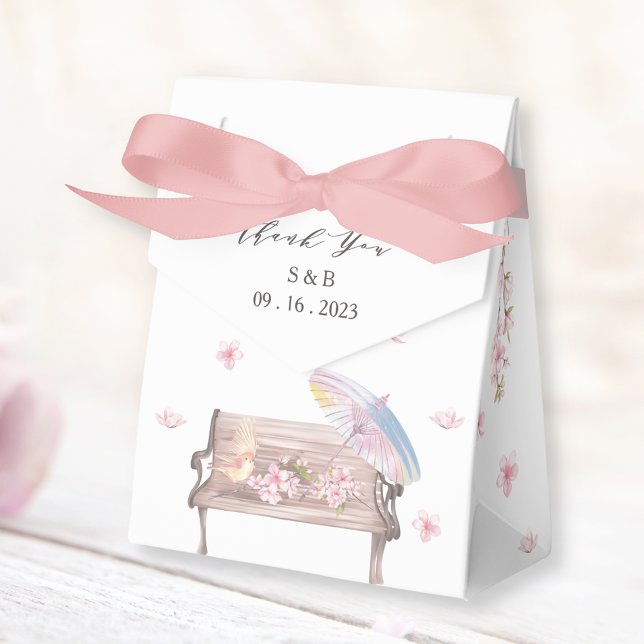 Elegante Caja de Favor de Boda de Cerezo en Flor (Subido por el creador)