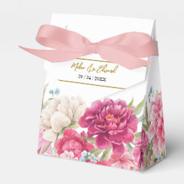 Elegante Caja de Favor de Boda de Peones Rosa