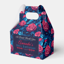 Elegante Caja De Favor De Cumpleaños De Rosa Por R