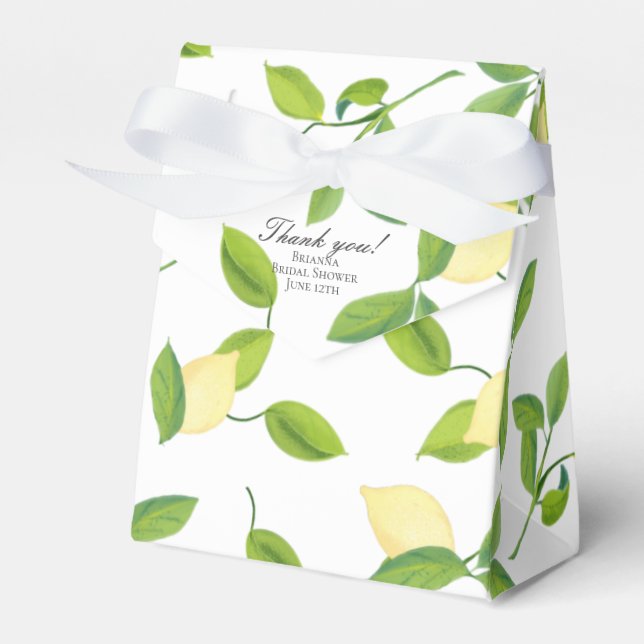 Elegante Caja de Favor del Tema del Limón (Front Side)