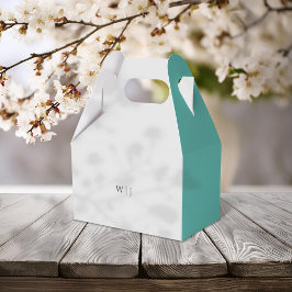 Elegante caja de favores de boda minimalista