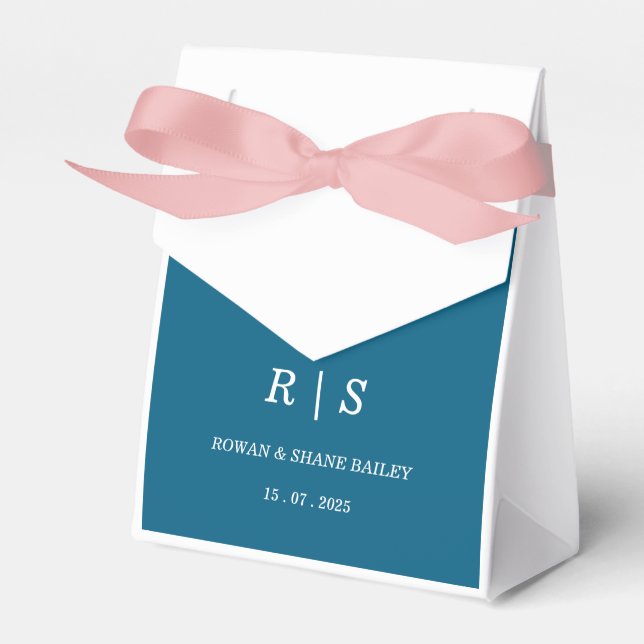 Elegante caja de favoritos de bodas de monograma a (Front Side)