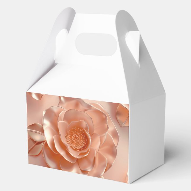 Elegante caja de favoritos de papel Rosa Purpurina (Anverso)