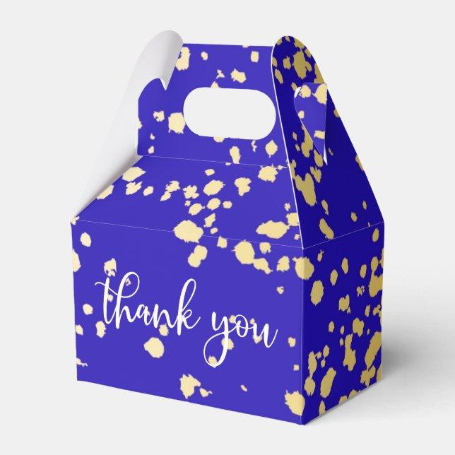 Elegante caja de Purpurina Royal Blue Blond Gold (Front Side)