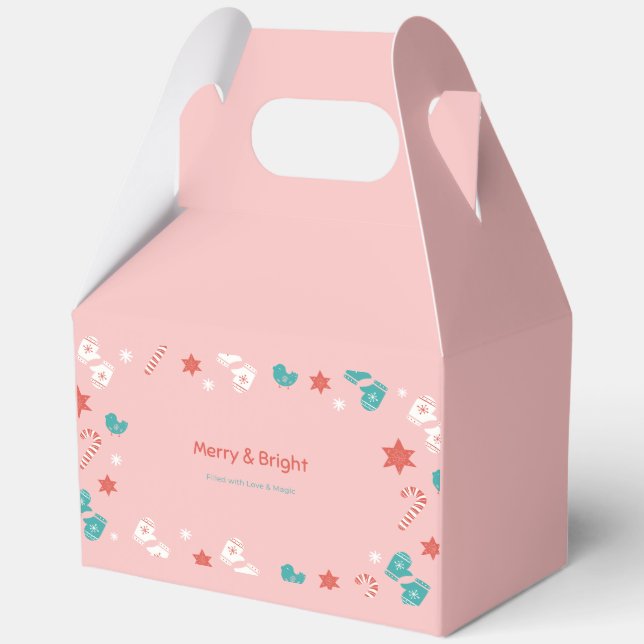 Elegante caja de regalo de vacaciones rosa para Na (Reverso )