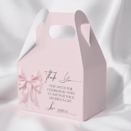 Elegante caja favorita Baby Shower de color rosa