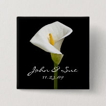 Elegante Cala Lily - botón cuadrado
