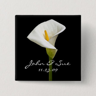 Elegante Cala Lily - botón cuadrado