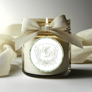 Elegante Calcomanía de Boda con Cresta Botánica Ve