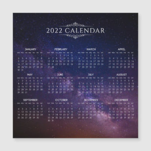 Elegante calendario 2022 en Vía Láctea   Tarjeta m
