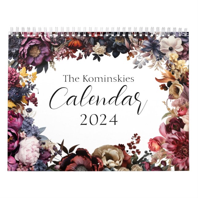 Elegante calendario botánico floral (Tapa)