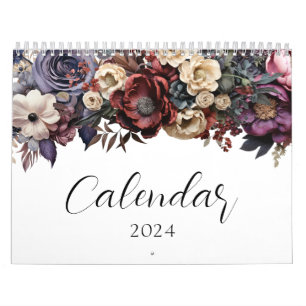 Elegante calendario botánico floral