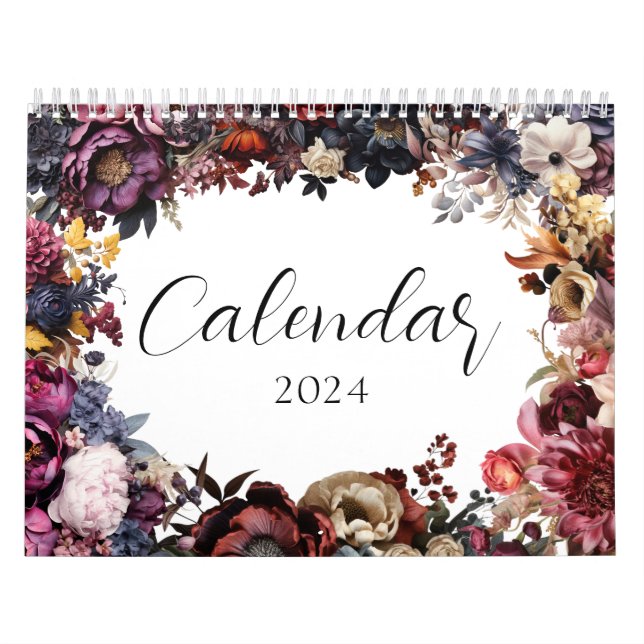 Elegante calendario botánico floral (Tapa)