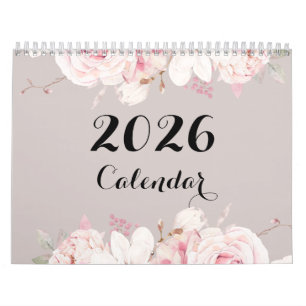 Elegante Calendario de Pared Floral 2026