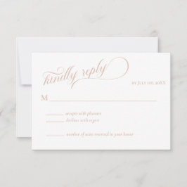 Elegante caligrafía beige Boda RSVP